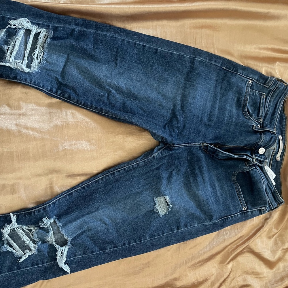 721 Levi's Skinny Blue Jeans Vintage Distressed